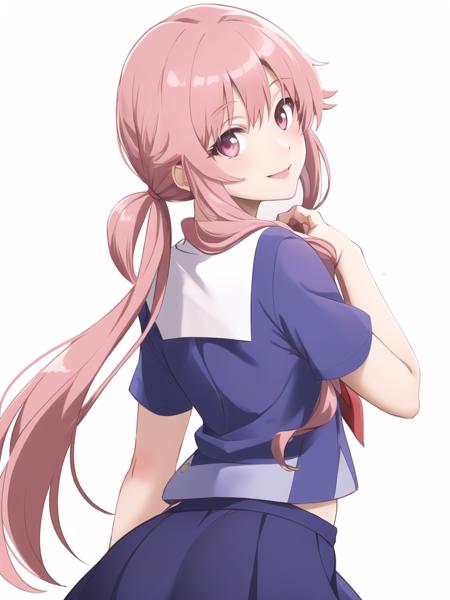 30036-3983916308-(masterpiece), (best quality),_gasai yuno, yunouniform, from behind, looking back, smile, white background.png